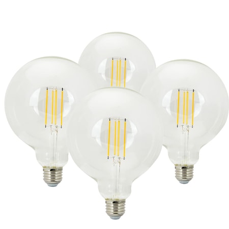 Sunlite LED 8.5W 100W Equiv E26 Base 800 Lumen Dimmable Filament 2200K G40 Edison Globe Light Bulbs, 4PK 41836-NS